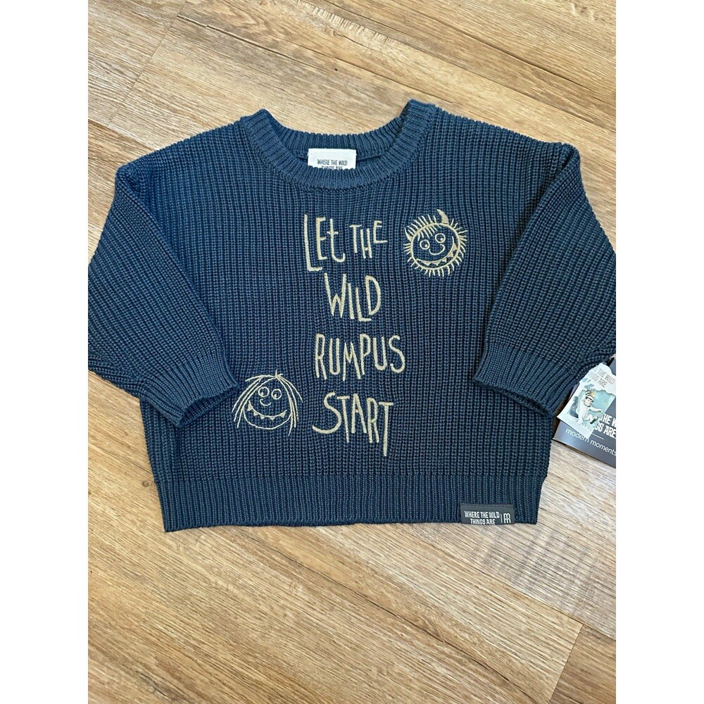 NWT Modern Moments 18M Baby Sweater Where the Wild Things Are Blue Knit